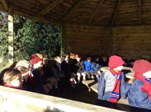 Students engaging in outdoor educational activities at Inchmarlo Estate.