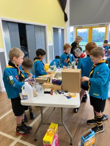 Children at Inchmarlo Scout event with crafts and activities.