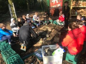 Students engaging in outdoor educational activities at Inchmarlo.