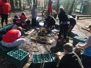 Children enjoying outdoor activity at Inchmarlo Estate in Aberdeenshire.