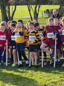 Children participating in a cross-country race at Inchmarlo.