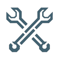 Icon of crossed wrench and screwdriver for auto repair services.