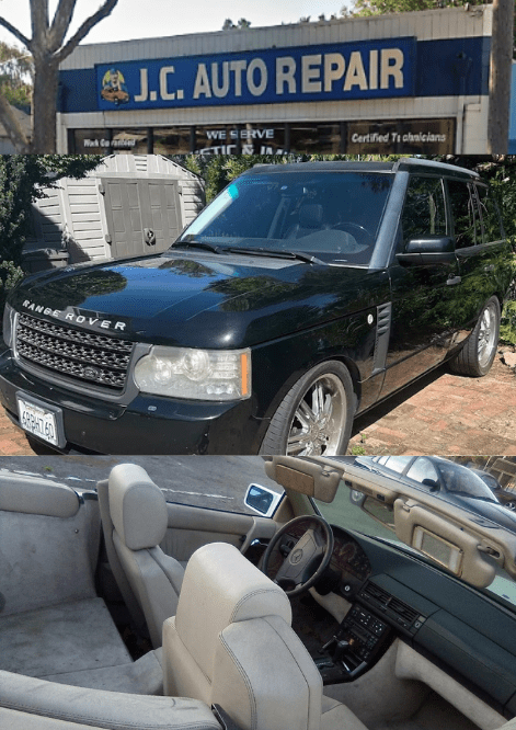 Range Rover vehicle for repair at JC Auto Repair.