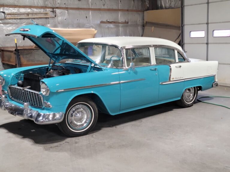 Chevrolet vintage car undergoing restoration at John's Auto Restorations.