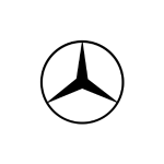 Close-up of Mercedes-Benz emblem on a car's front grille.