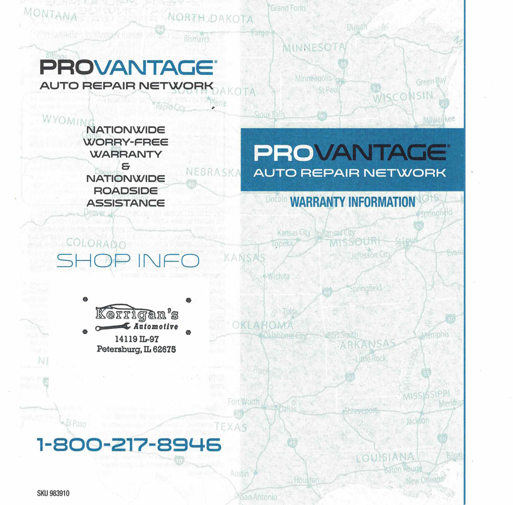 Reliable warranty and roadside assistance for vehicle repairs. Trust Kerrigan's Automotive for quali.
