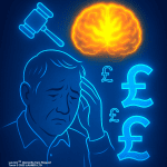 Illustration of a brain with financial symbols — representing paying for dementia care and protecting family assets.