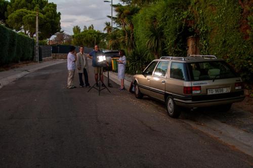 Un momento de la preparación del rodaje de EN BUSCA DE LA VIDA CAÑÓN