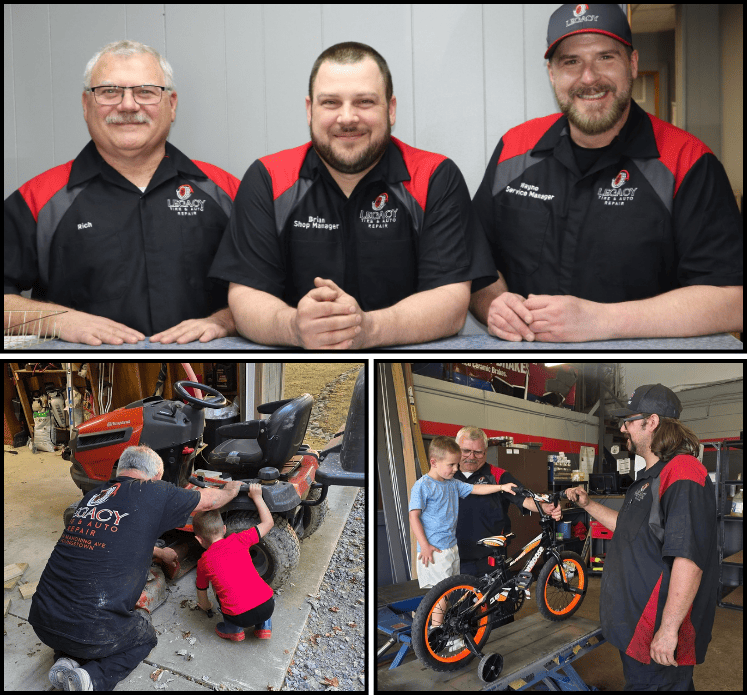 Friendly staff at Legacy Tire & Auto Repair ready to assist customers.