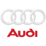 Audi service and tire shop exterior with signage and vehicles in the lot.