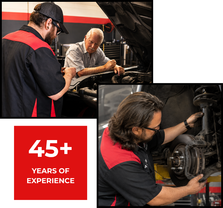 Experienced auto repair technicians working on vehicles at Legacy Tire & Auto Repair.
