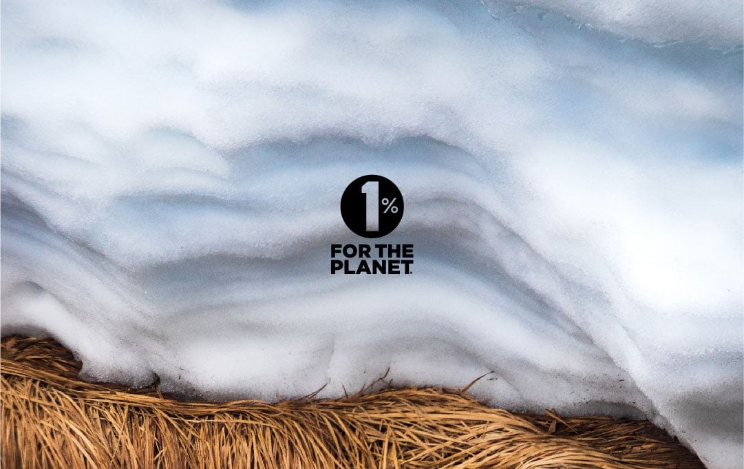 snow with the 1% for the planet logo