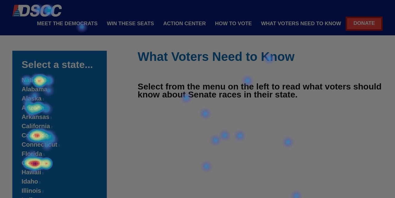 an image of Hotjar heatmap