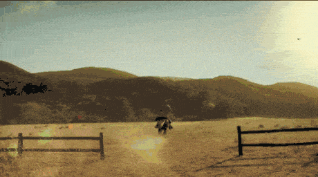gif of a cowboy riding away on a horse, text says