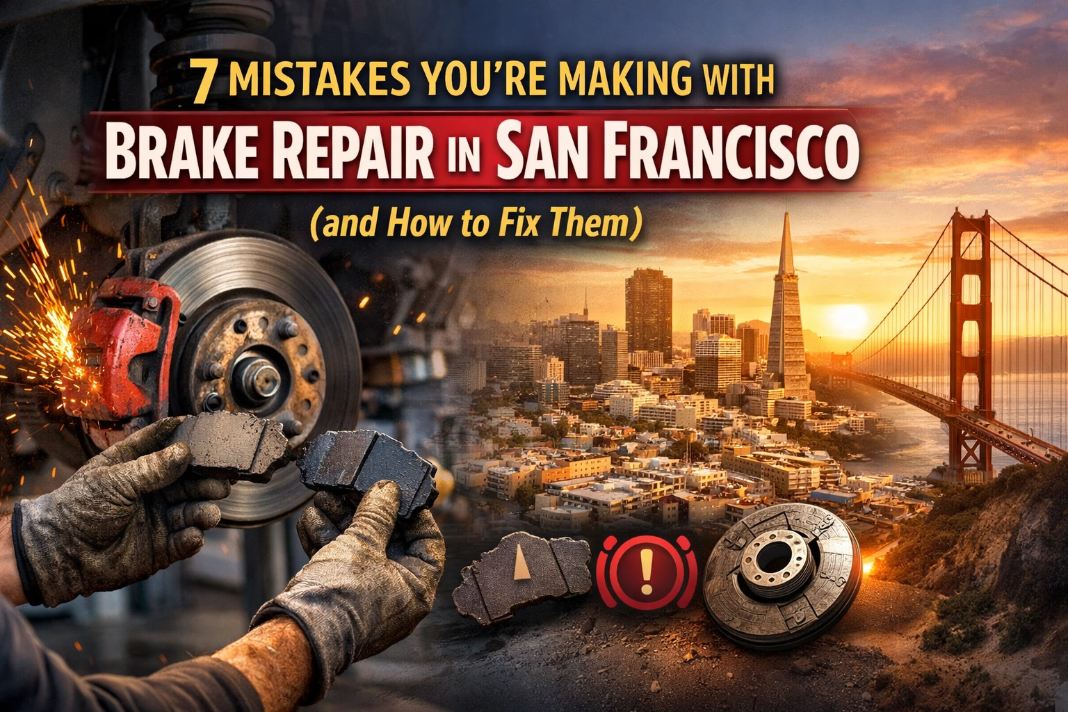 Brake repair services in San Francisco by Masonic Smog & Repair, expert auto brake maintenance and r.