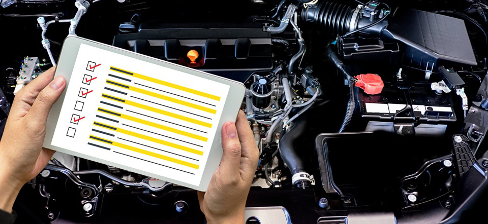Professional truck engine inspection and maintenance services.
