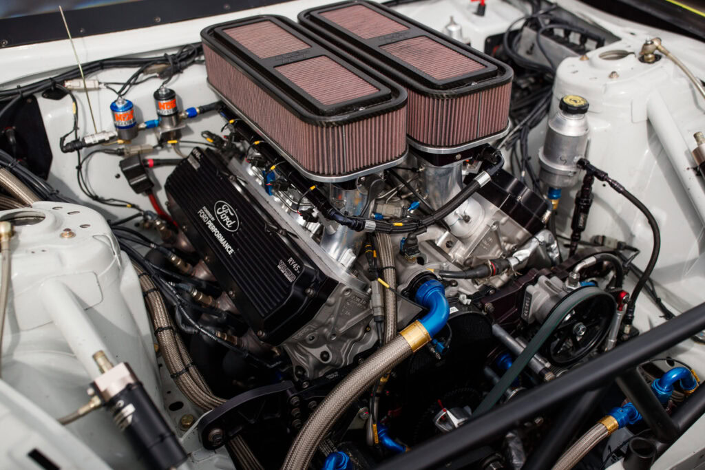 High-performance truck engine with custom air filters and upgraded components.