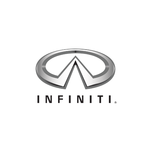 Infiniti logo at Meineke Car Care Center in Fresno, expert auto repair and maintenance.