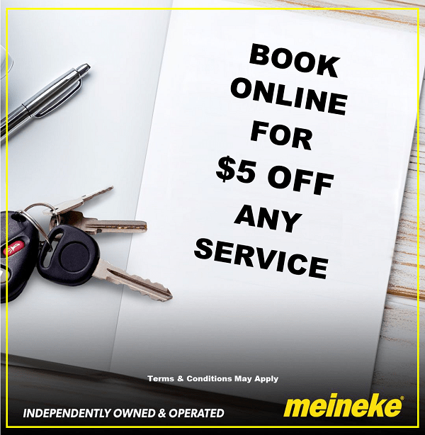 Book online for $5 off any car service at Meineke Fresno.