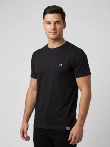 men's cotton crew neck tshirt black