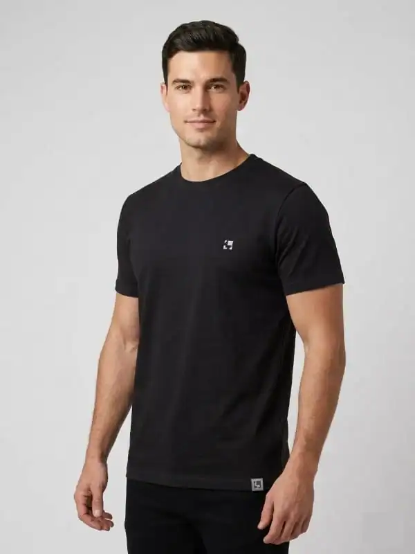 men's cotton crew neck tshirt black