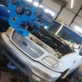 High-performance engine being serviced at Minotaur Mechanical. Expert automotive repair and engine d.