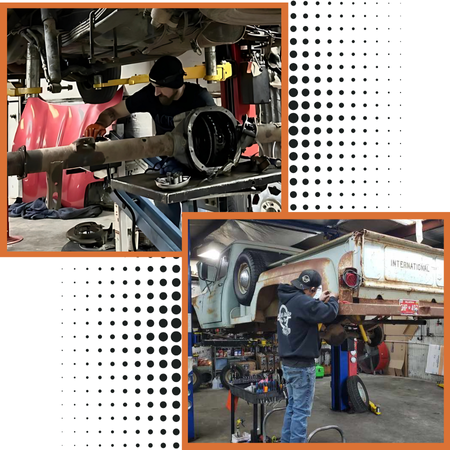 Auto repair and maintenance services at MNS Auto Services. Expert technicians working on vehicle rep.