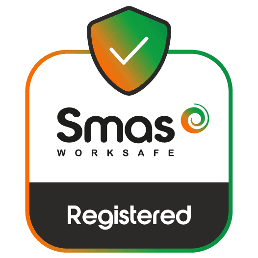 Smas Worksafe Registered accreditation.