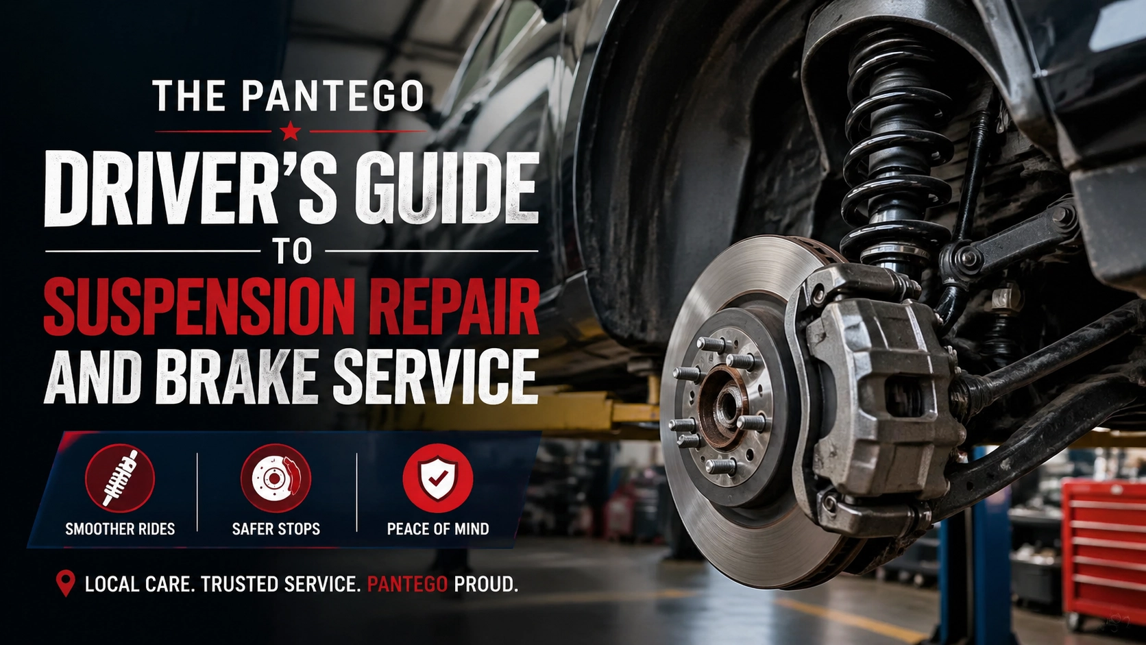 Monart Motors vehicle suspension and brake repair service in progress.