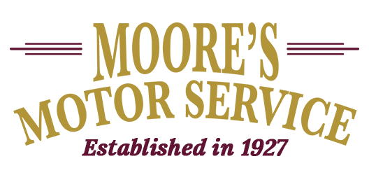 Classic Moore's Motor Service logo with vintage style text and design.