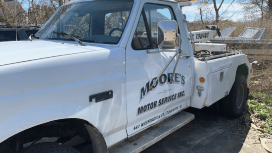 Service truck for vehicle repairs and maintenance.