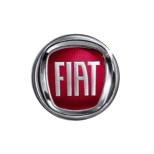 Fiat car emblem on vehicle front grille.
