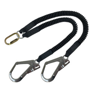 Twin Restraint Elastic Lanyard (karabiner/scaffold hook)