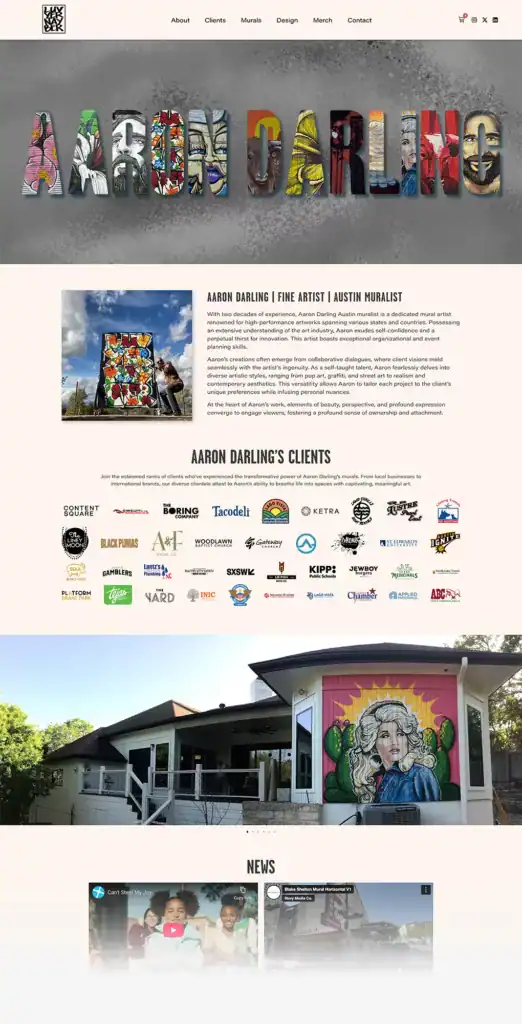 Vibrant mural artwork by Aaron Darling showcasing innovative art and mural design services.