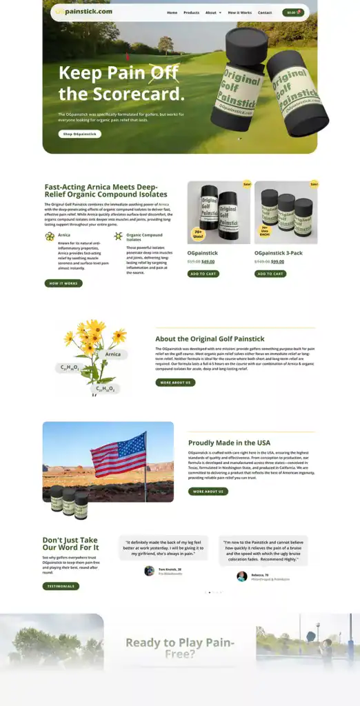 Soothe golf-related pain with Original Golf Painstick for natural relief.