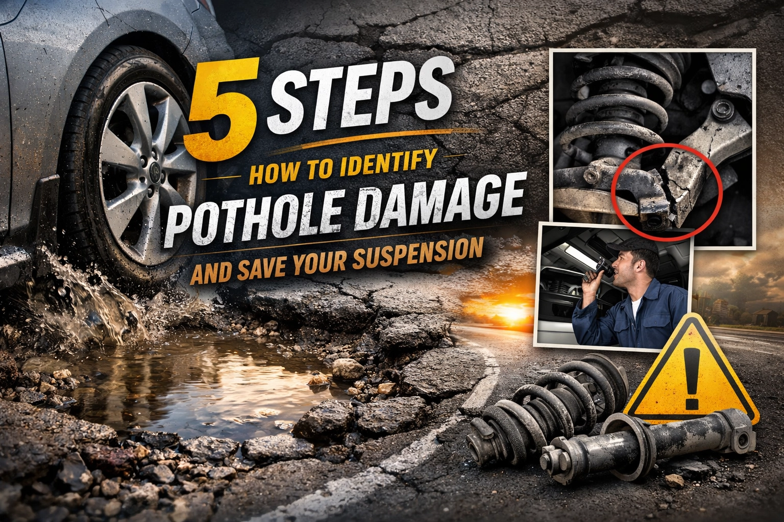 How to identify pothole damage and protect your vehicle's suspension system.