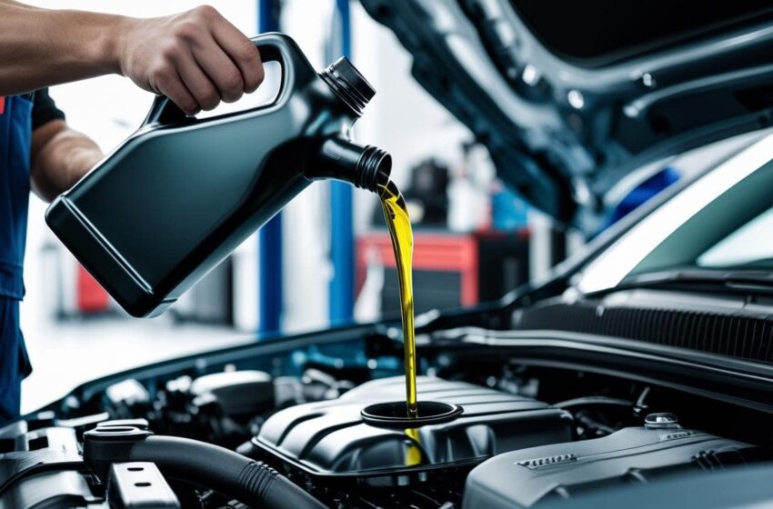 Oil filter being changed during vehicle maintenance at Newcastle Auto Repairs. Expert service for op.