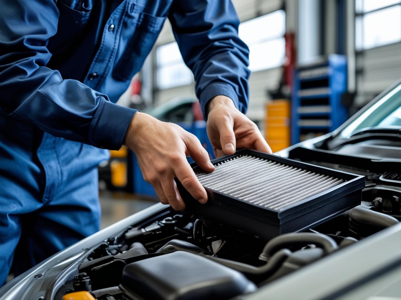 Professional engine air filter replacement service at Newmarket Automotive.