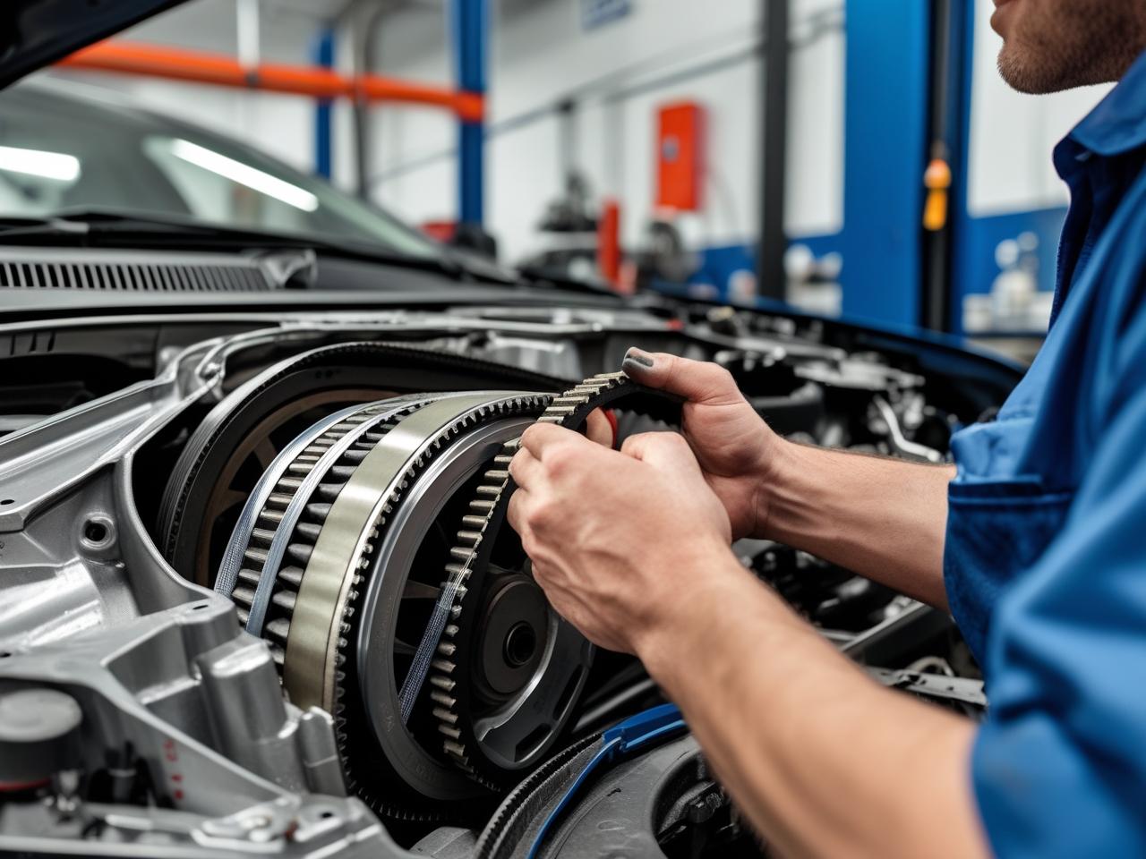 Skilled technician working on car engine repair at Newmarket Automotive.