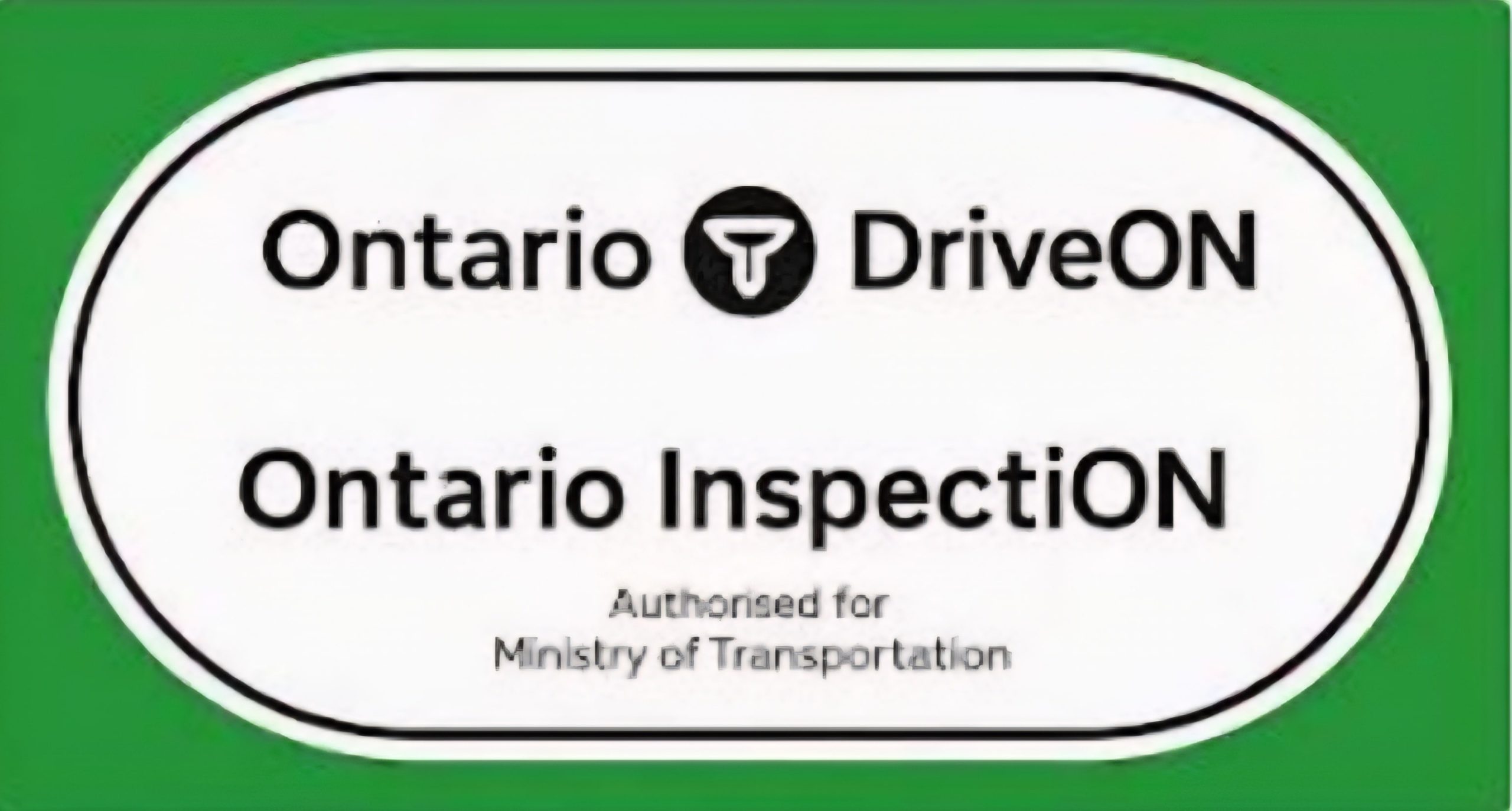 Ontario DriveON and Inspection sticker for transportation vehicles.