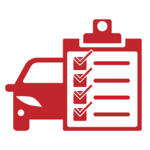 Car tuning performance checklist with checklist on clipboard.