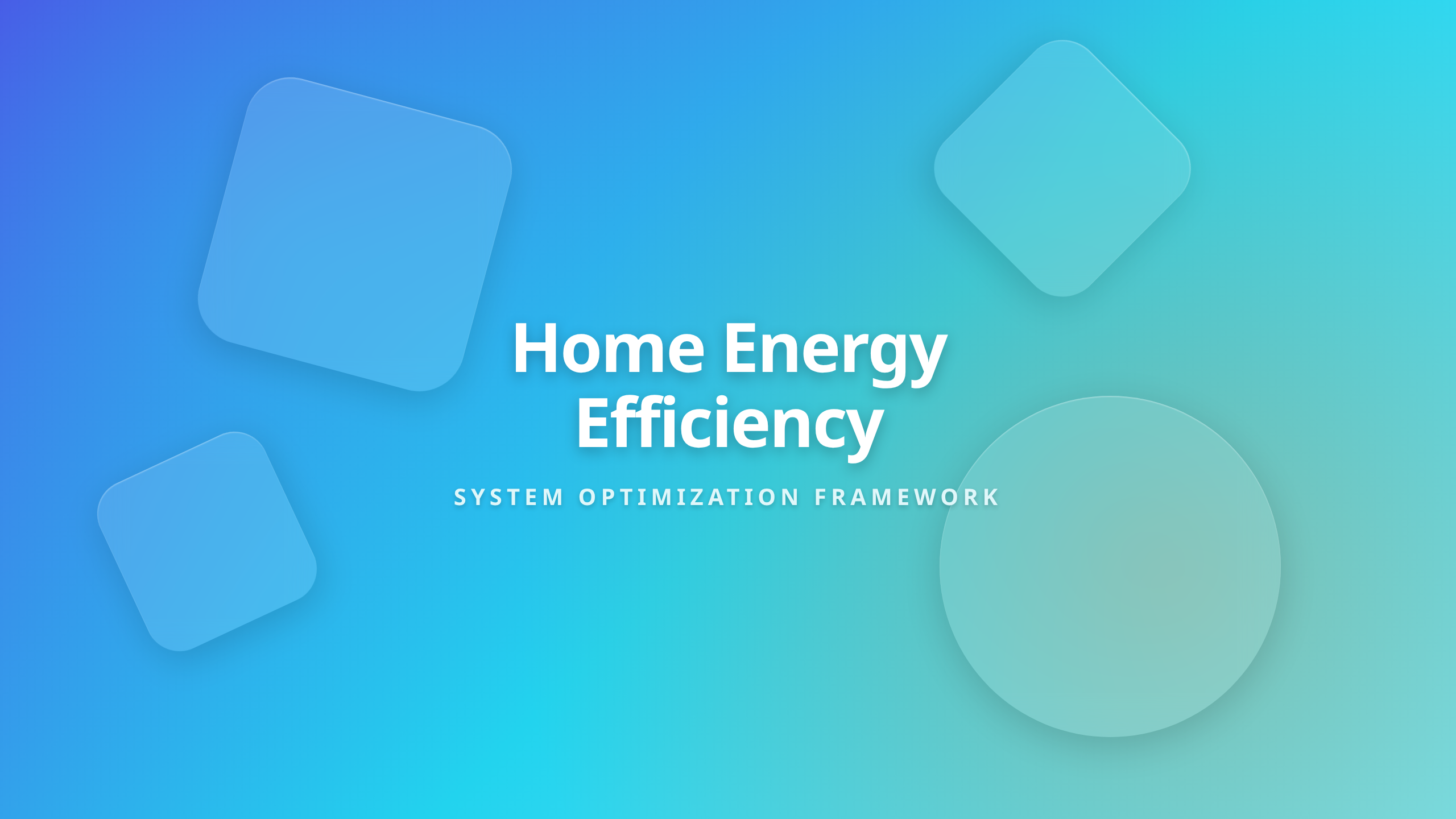 Home energy efficiency framework focusing on heating cooling and hot water optimization