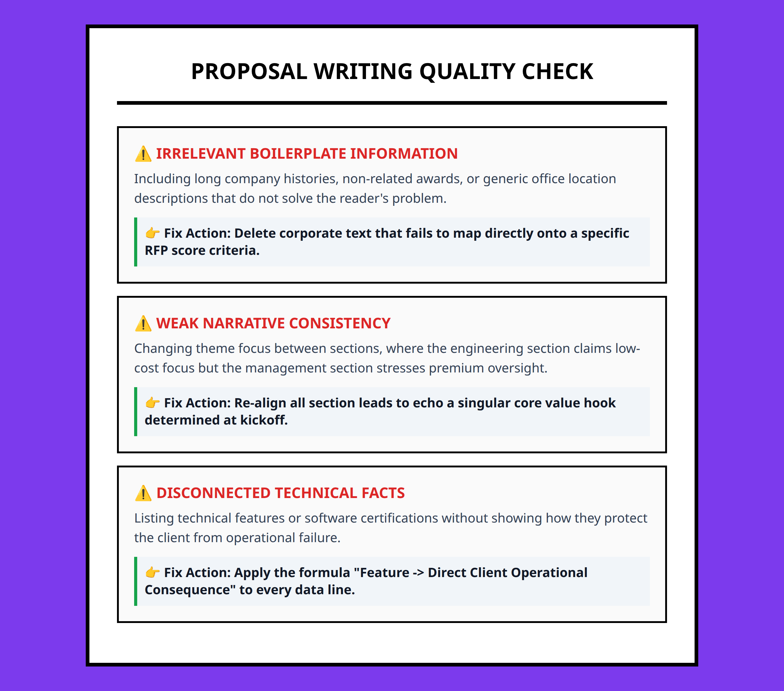Checklist for avoiding common proposal writing errors