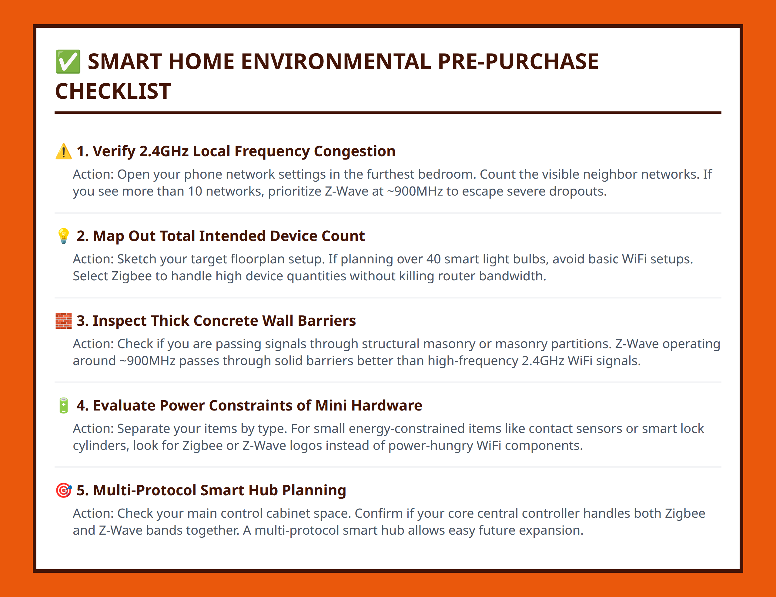 Smart home communication protocol readiness checklist for buying hardware components