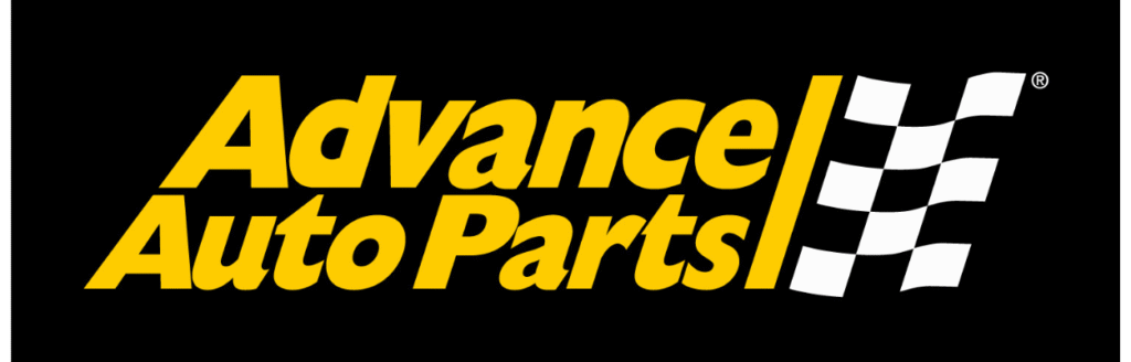 Advance Auto Parts logo with checkered flag design, representing auto parts and repair services.
