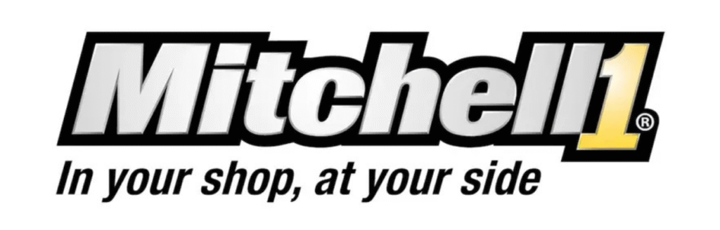 Mitchell 1 auto repair logo with slogan "In your shop, at your side".
