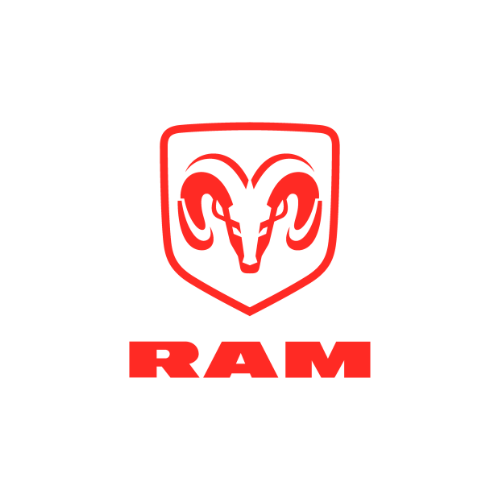 RAM logo featuring a stylized ram's head inside a shield, representing strength and reliability.