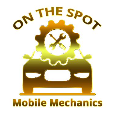 Logo of On The Spot Mobile Mechanics with car and tools.