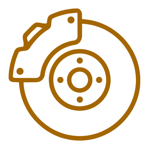 Automotive brake disc and pad for vehicle maintenance and repair.
