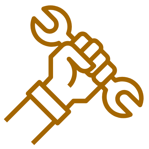 Hand holding a wrench, representing mobile mechanic services.
